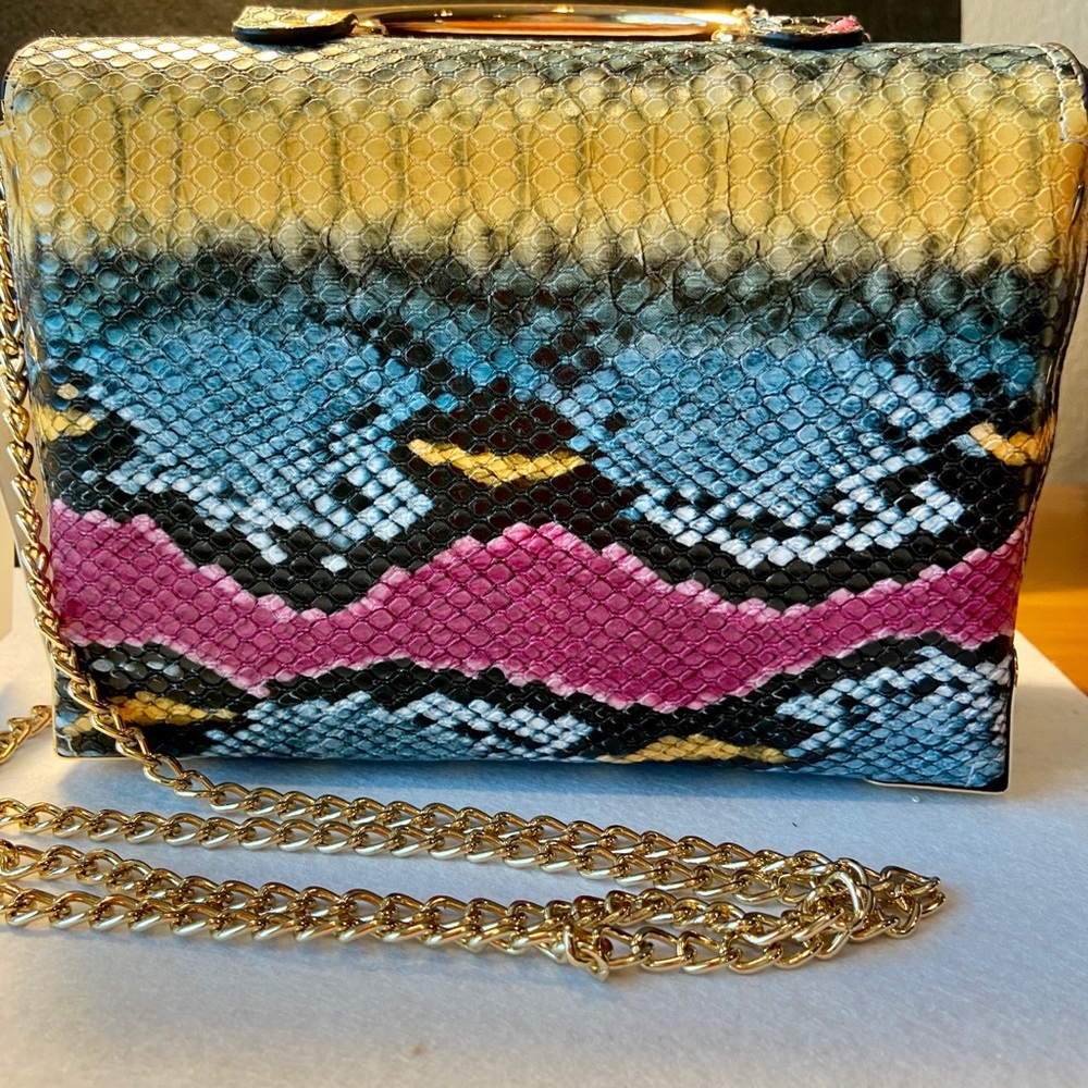 Python Print Vegan Leather Mini Bag Nwts - image 3